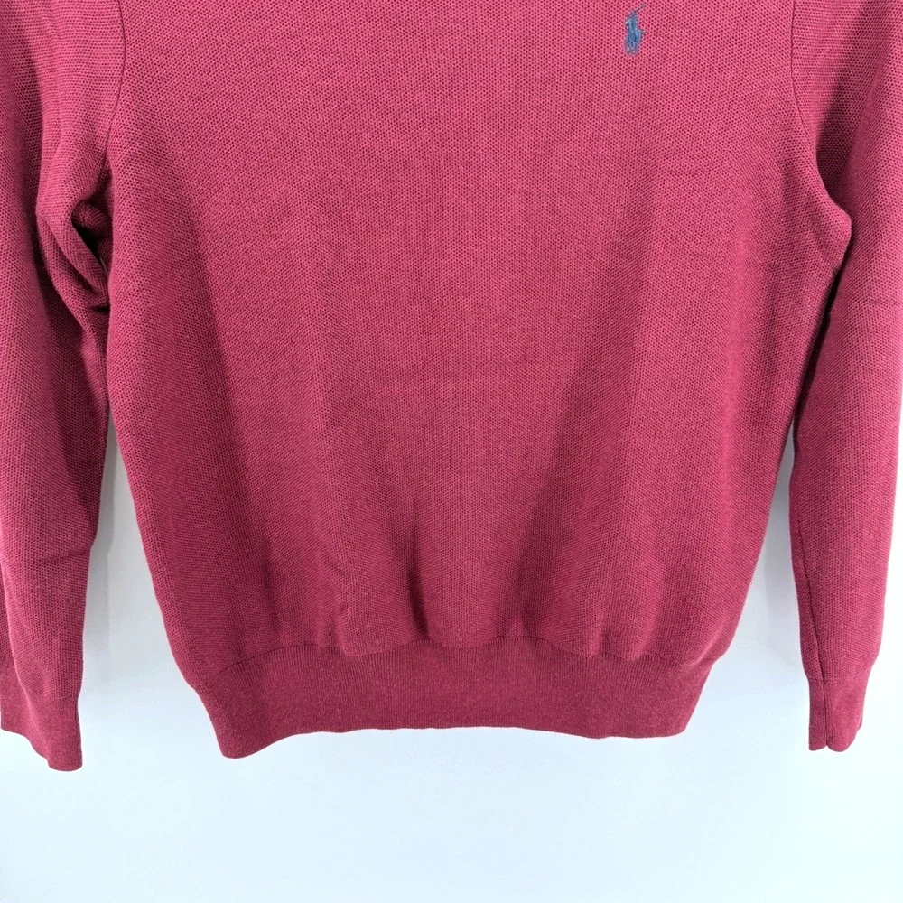 Polo Ralph Lauren Crewneck Sweater Mens XL Pre-Owned Burgundy Pima Cotton Logo